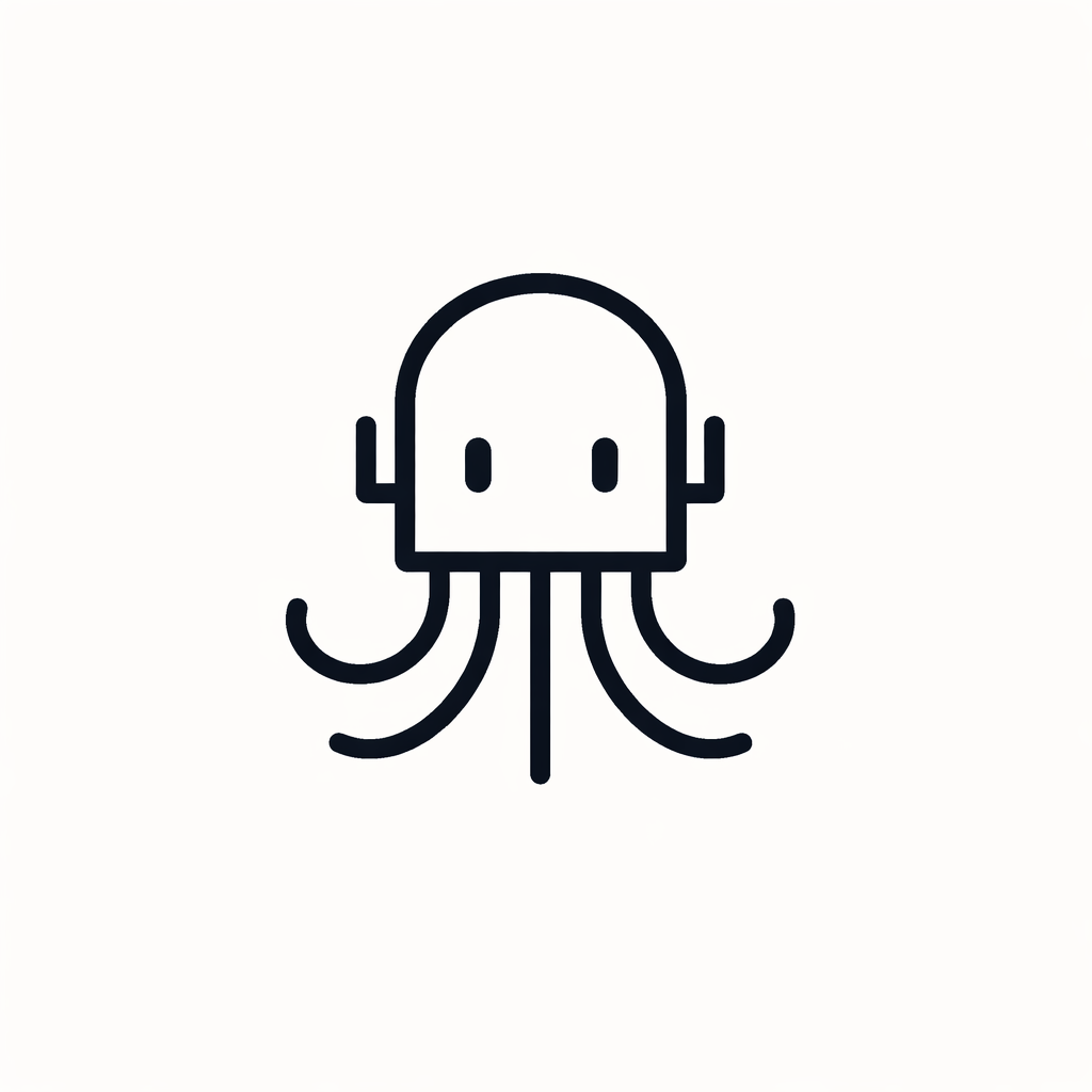 MechaOctopus logo - stylized mechanical octopus