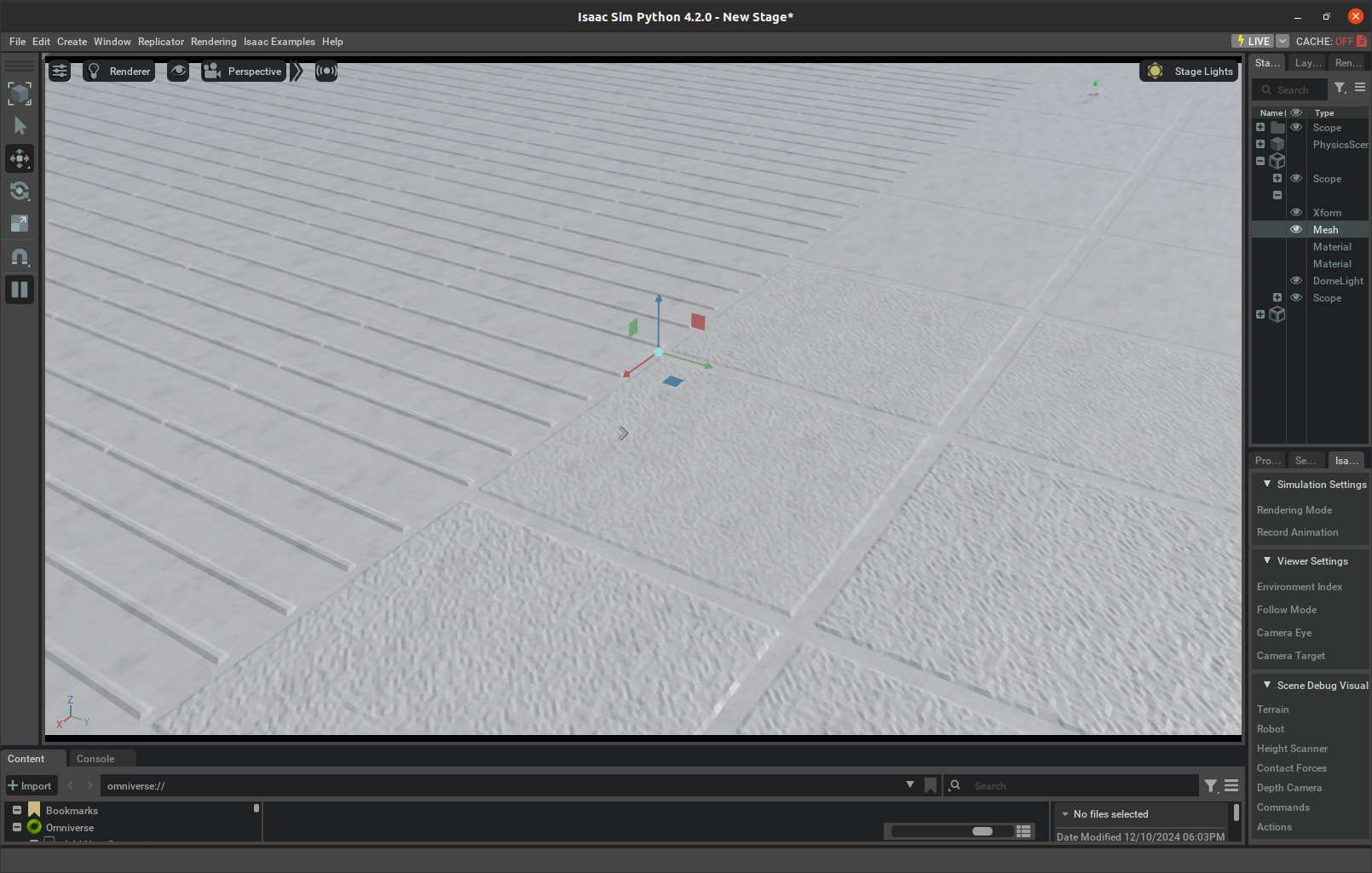 Flat terrain with depth camera